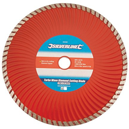 Silverline 633588 Turbo Wave Diamond Blade 230 x 22.23 mm Castellated Continuous Rim