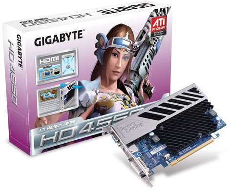Gigabyte GV R455D3-512I Carte graphique Radeon HD 4550 PCI Express 2.0 x16 512 Mo GDDR3 DVI, HDMI ( HDCP )