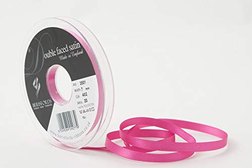 Berisfords 3501 Satinband 7 mm Fuchsia 402 10,5 x 10,5 x 1,4 cm Double Face Poly Satinband, Fuchsia