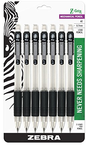 Zebra Z-Grip Druckbleistift 0.7mm 7 Pack, Schwarz (52471)