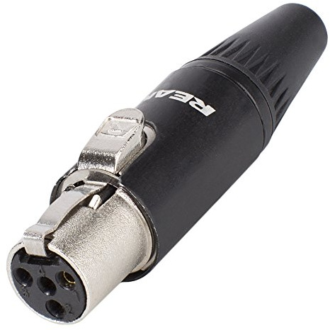 REAN Mini-XLR Stecker 4-pol By Neutrik Tiny XLR Female | RT4FC-B (Weiblich - Schwarz)