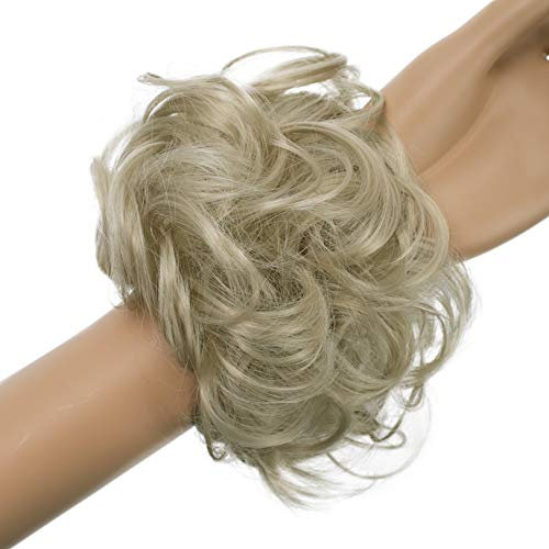 CAISHA Haarteil Haargummi Hochsteckfrisuren Brautfrisuren Voluminös Gelockt Unordentlich Dutt Kunstfaser DM15cm Blond G11A