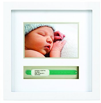 Pearhead 86013 i.d. Bracelet Frame Deluxe, Bilderrahmen zur Aufbewahrung des Geburtsarmbands, weiß