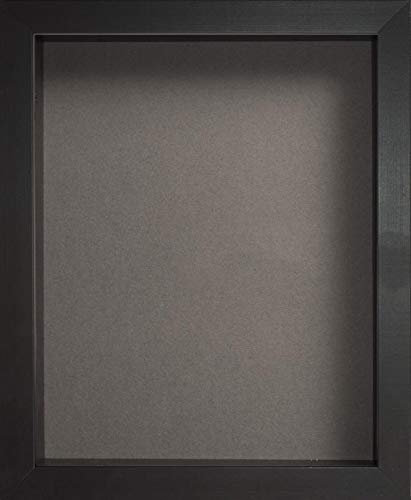 Radcliffe Black Wooden Deep 3D Box Frame 24x20 inch, Grey Backing Board * Choice of Sizes* Fitted with Perspex