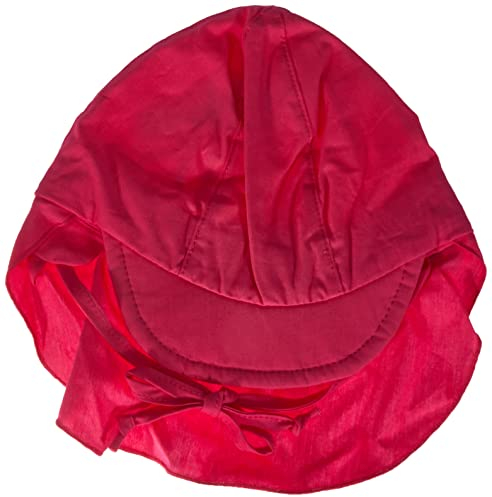 Sterntaler Schirmmütze Nacken - Mädchen Baby- und Kinder Mütze mit Nackenschutz und einsteckbaren Ohrenklappen - UV-Schutz 50+ Sommermütze zum Binden - Popeline (Bio) Kopfbedeckung - magenta, Größe 51