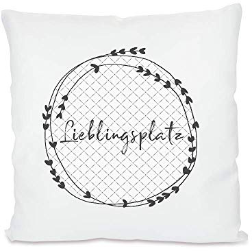 Geschenk Kissen 40x40 mit Spruch Lieblingsplatz