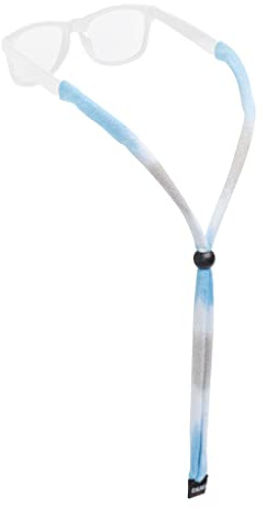 Chums Original Cotton Retainer - Unisex Eyewear Keeper for Sunglasses & Glasses - Adjustable Fit, Washable & Made in USA (Standard-End, Sky Dye), One Size