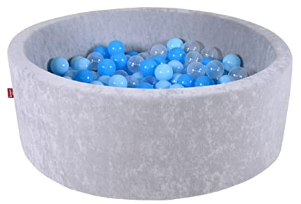 KNORRTOYS.COM 68173 - Bällebad Soft - Grey - 300 Bälle Soft Blue/Blue/transparent, Grau, Soft Blue/Blue/Transparent