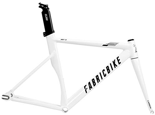 FabricBike AERO - Fixed Gear Fahrrad Rahmen, Single Speed Fixie Fahrrad Rahmen, Aluminium Rahmen und Carbon-Gabel, 5 Farben, 3 Größen, 2,145 kg (Größe M) (Glossy White & Black, M-54cm)