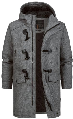 Indicode Uomini Liam Coat | Cappotto duffle Grey Mix L