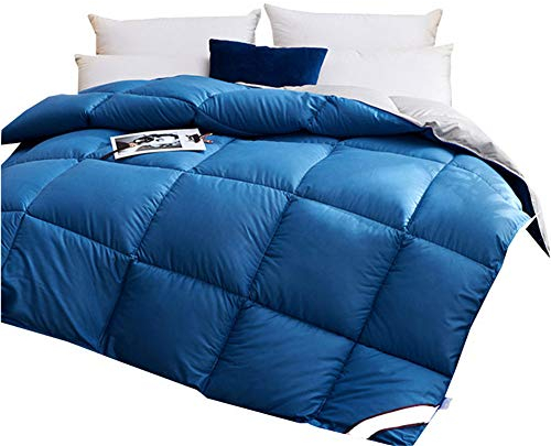 Wxyfl Bedding Bettdecke Daunendecke 220X240 cm Ganzjahres Daunen Decke Hypoallergen Daunen Bettdecke Steppdecke Atmungsaktive und Hautsympathische 3KG,Blau,220x240cm