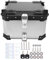 Motorrad Heckbox Motorrad Kofferraum Gepäck Aluminium Top Case Universal 45L Motorrad Aluminium Top Case Tail Box Gepäck (Silber)