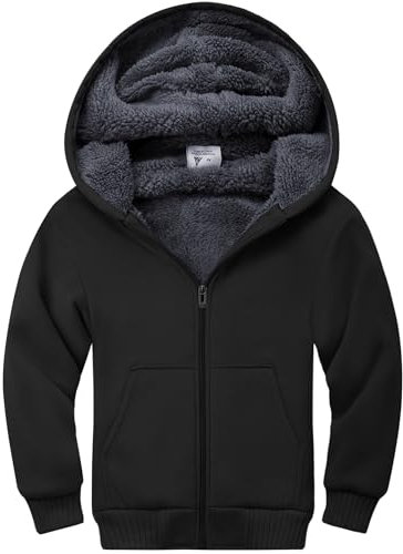 SwissWell Fleecejacke Kinder Jungen Softshelljacke Jungen Winterjacke Fleece Gefüttert Warme Sweatjacke Mit Reißverschluss Kapuze Kapuzenjacke Kapuzenpullover Für Jungen