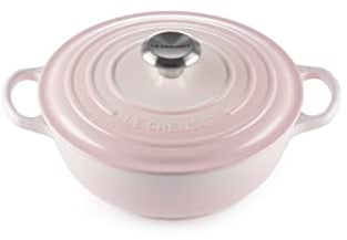 Le Creuset Marmitta Evolution in ghisa vetrificata con Coperchio, diameter 24 cm, Rosa Shell Pink, 21114247770430