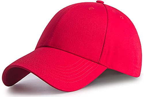 Tybiky Unisex Kappe Outdoor Baseball Cap Damen Sonnenhut Verstellbar Mützen Erwachsenen Mütze Casual Cool Mode Baseballmütze Hip Hop Flat Hüte Herren Baseballkappe, Rot