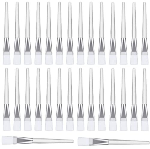 Juliyeh Face mask brush soft-Bristled Mask Mud Brush, Mask Applicator Multipurpose Mask Brush, White (30 Pcs)