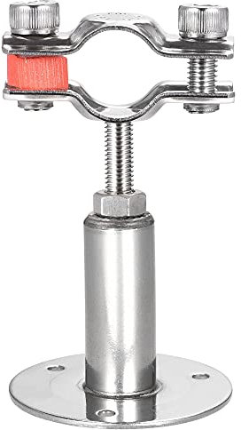 sourcing map Wall Mount Ceiling Mount Pipe Support, 304 Stainless Steel Adjustable Pipe Bracket Clamp for 15-19mm Pipe