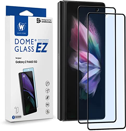 Whitestone - Dome EZ - Lot de 2 protections d'écran en verre trempé Couverture complète - Facile à installer - Pour Samsung Galaxy Z Fold 3
