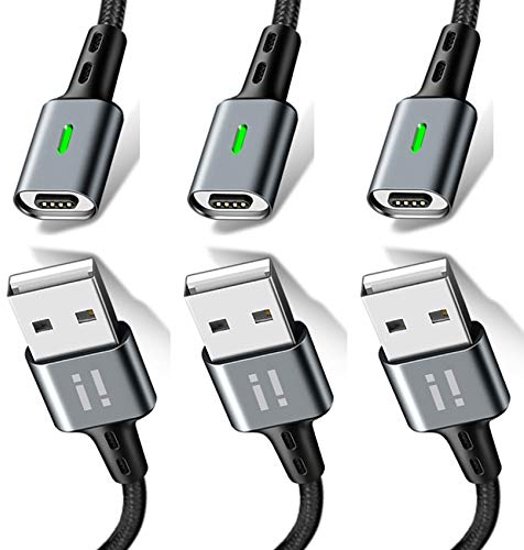 3 x 1 m PLATINUM Nylon magnetico USB cavo di ricarica rapida Quick Charge 3.0 cavo dati – 3 cavi senza spina
