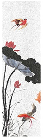 BEUSS Chinesischer Lotusblattfisch Karpfen Muster Skateboard Griptape Rutschfest Griffband