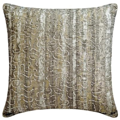 The HomeCentric Dekorativ Silber Kissen Überzüge, 40 x 40 cm Die Seide Kissen, Kissenhülle mit Perlen, Abstrakt & Jacquard, Abstrakt Kissen, Modern Kissen Überzüge - Time to Time Silver