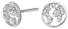 JC Trauringe Ohrstecker Globus mit Zirkonia Damen Paar Ohrringe 925 Sterling Silber