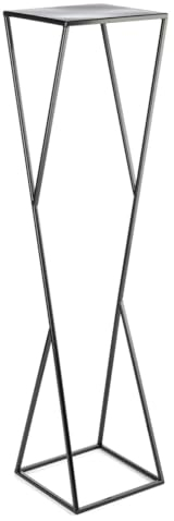 HowHomely Blumenständer Metall 100 x 24 cm - Solider und Minimalistischer Blumenhocker - Schwarz Pflanzenständer für die Hausdekoration wie Salon oder Schlafzimmer