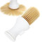 Sonew Brosse de cou de coiffeur, brosse de plumeau de cou pour la coupe de cheveux, brosse douce de nettoyage de cou, brosse de plumeau de visage de cou de coiffure Blanc