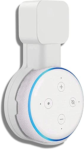 Sintron Wall Mount Holder White for Dot 3rd Generation & UK Google Mini, Smart Home Wall Mount Stand Hanger for Dot 3 Speaker Holder, Simplify Declutter Your Living Space Without Messy Wires (White)