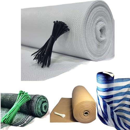 Pinto FERRAMENTA Rete Telo Ombra Ombreggiante Verde o Bianca 100 Fascette in Omaggio Privacy Schermatura 90% Recinzione Esterno Copertura Oscurante per Giardino Terrazzo Balcone (H3X10MT, BIANCO)