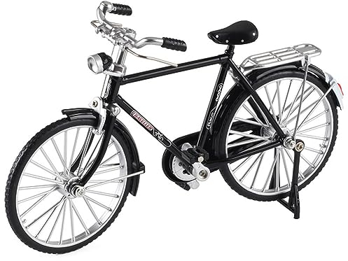 Inyetri Deko Fahrrad Miniatur Mini Fahrrad Modell Spielzeug 1:10 Vintage-Fahrradmodell Fahrrad Miniatur Modell für Kinderspielzeug, Geschenke und Dekoration (Schwarz)