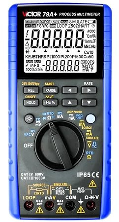 YuqiaoTime VICTOR 79A+ Digital Multimeter dual color plastic mold shell design and compliance with IP65 dust and waterproof grade(VICTOR 79A+)
