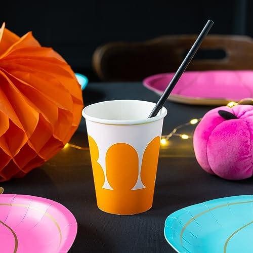 Talking Tables Recyclable Halloween Cups-| Eco-Friendly and Leakproof Quality Disposable Drinkware Perfect for Your Spooky Gatherings 8-Pack
