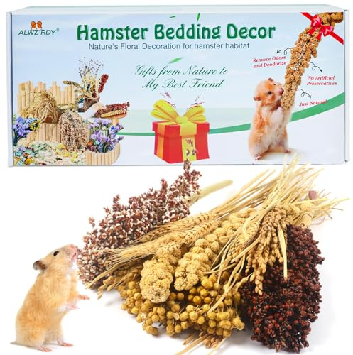 ALWZ-RDY Natürliche Hamstereinstreu, Hamster-Kräuter, Blumen für Hamsterkäfig-Gehege, Lebensraum, Dekoration, Hamstersprays für Zwerge, syrische Meerschweinchen, Rennmäuse, Degus oder andere