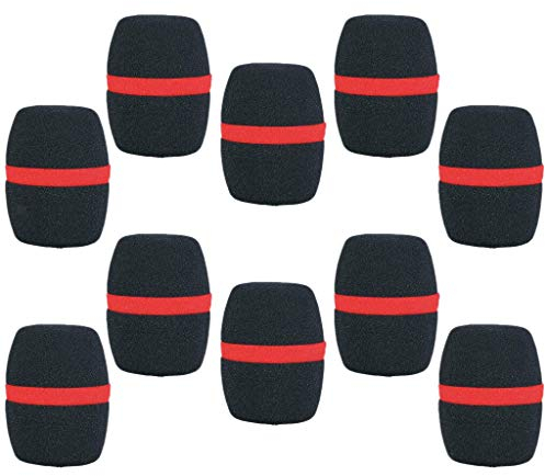 Yuemsh 10 Pcs Handheld Stage Microphone Windscreen Foam Mic Cover Karaoke Black