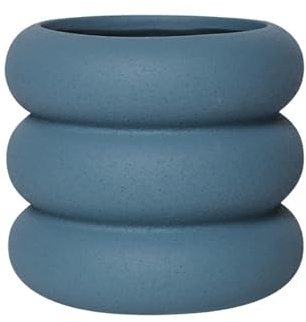 ESTINTENG Cercles givrés abstraits, minimalistes nordiques et colorés, pots de fleurs d'intérieur, salons, chambres, plantes succulentes, pots de fleurs en pot, sablage bleu brume-14,2 x 14,2 x 12,5