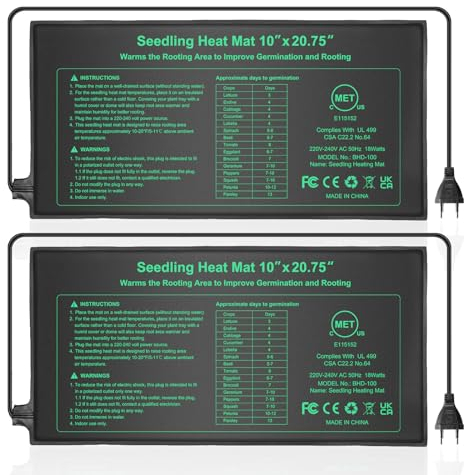 HYDGOOHO Tapis Chauffant pour semis 10 x 20.75 in 2 Pack,Tapis Chauffant imperméable pour semis,Tapis Chauffant pour Plantes pour la Germination des semis