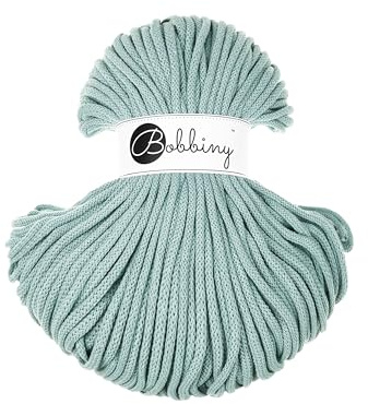 Bobbiny Makramee-Schnur, geflochten, 5 mm, Hellblau, 100 m
