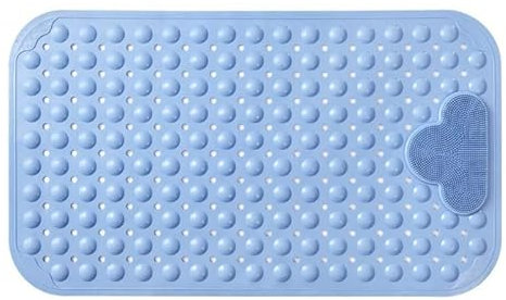 Rutschfeste Badezimmer-Badematte, rutschfeste Bodenmatte, weiche Dusch-Massagematte mit Saugnapf-Abflusslöchern, Badewannen-Bodenteppich, Badezimmer-Massagematte/645/1496 ( Color : Light Blue , Size :