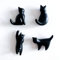 Schwarze Katze Kühlschrankmagnete, 4 Pack niedliche Katze Kühlschrankmagnete Geschenk für Damen Katzenliebhaber Neuheit Butt, 3D kleine Kühlschrankmagnet lustig für Küche Kühlschrank