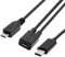 NFHK Adaptador USB-C a microUSB, 2 puertos, AWG 28, negro