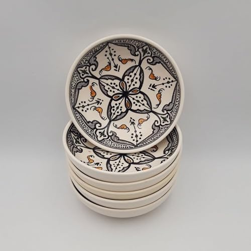 6 tiefe Teller Marokkanische Jatte schwarz – Durchmesser 20 cm