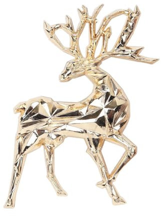 Broche Cerf Doré, Broche de Noël, Broche Moderne d'art Irrégulier, Broche Animal, Cerf de Noël Broche Corsage, Broche en alliage, pour Vêtements Pull-over Chemise Sac à Dos Bijoux Accessoires Cadeau