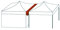 TOOLPORT 6m Regenrinne für Faltpavillons Premium und Professional, PVC, schwarz