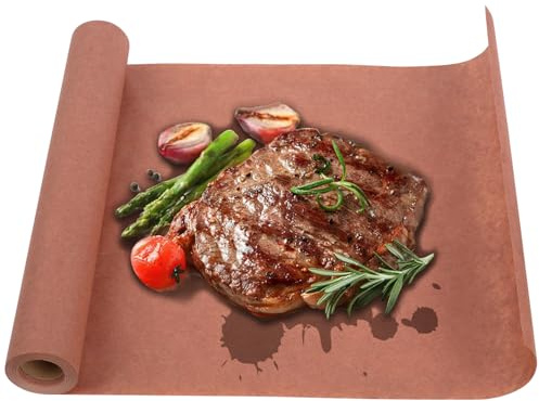 Unvtap Butcher Paper Pink Rouleau de papier kraft pour barbecue de qualité alimentaire pour barbecue, fumoir, viande de poisson, frite, four, cuisson parfaite des jus (30 cm x 10 m)