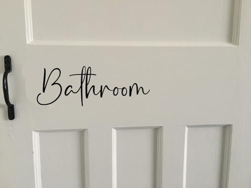 Home Door Sign Stickers - Bedroom Décor - Bathroom Door Sign - Toilet - Kitchen - Living Room - Labels & Signs (Bathroom)