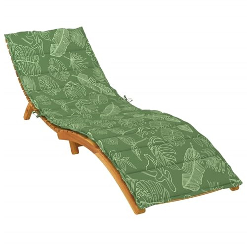 CLALER 200x50x4cm Auflage Gartenliege, Polster Sonnenliege Strandliege Liegenauflage, Eckbänder & Einstellband, Outdoor, Grün