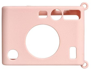 Silicone Camera Case Compatible for Instax Mini EVO, Instant Camera Protective Carrying Storage Case Cover Cam Carry Travel Case Protection Pouch Solid Color (Pink)
