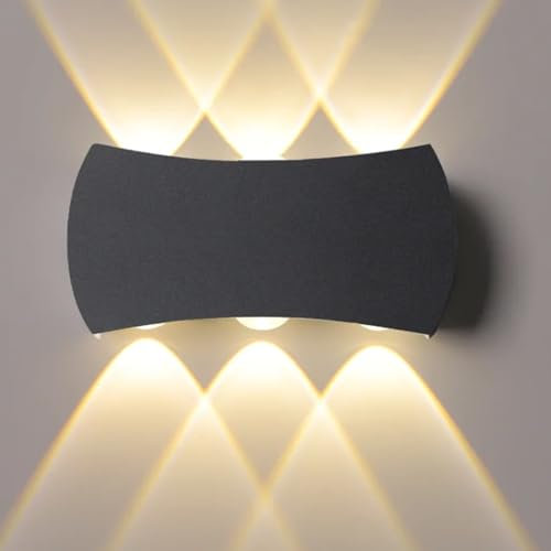 Voltix Applique da Parete LED Interno esterno 6W, Lampada Moderna da Muro per Camera da Letto, Scale e Corridoio, (Luce Calda/3000K)