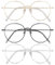 YEWCEP 3er-Set Brille, Fensterglas Brille Damen, Fake Brille, Fake Brillen, Brille Ohne Sehstärke, Blaulicht-Brille,Geeignet für Männer Und Frauen